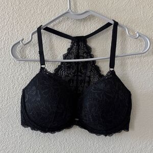 VICTORIA'S SECRET PINK Lace Black Date Racerblack 36DD
